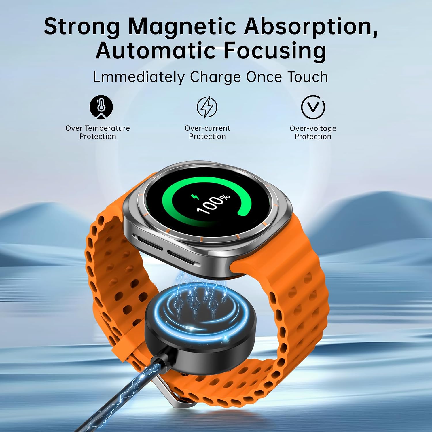 Detalle 2 de ACEQINGSE 2 in 1 USB-C Charger for Samsung Watch & Phones (25W) – Compact, Magnetic & Safe