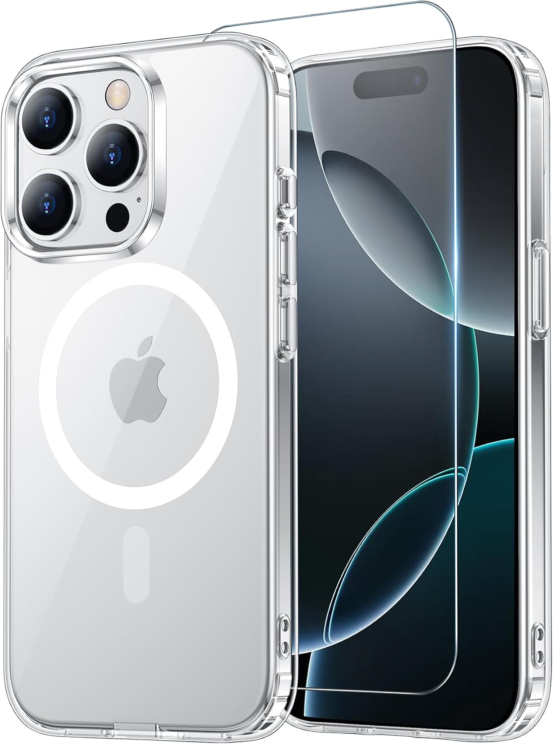Detalle de Temdan Clear Case for iPhone 16 Pro (MagSafe Compatible) — Anti-Yellowing, Shockproof Slim Magnetic Cover