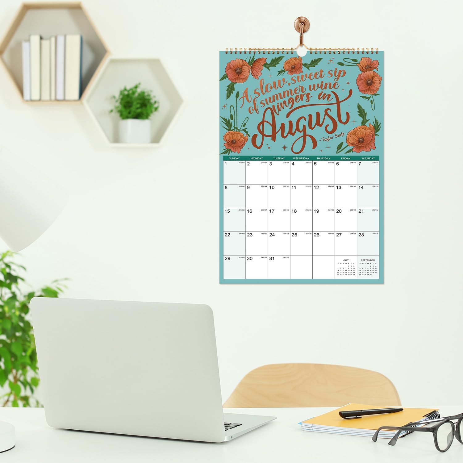 Thumbnail 5 de Journaltastic 2027 Floral Wall Calendar, 12 x 17 Inches, Monthly Layout
