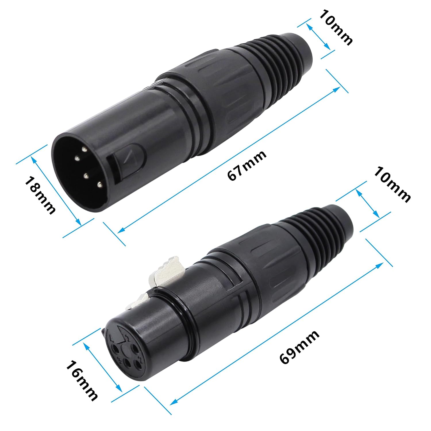 Detalle de Xilaghy 4-pin XLR cable connectors