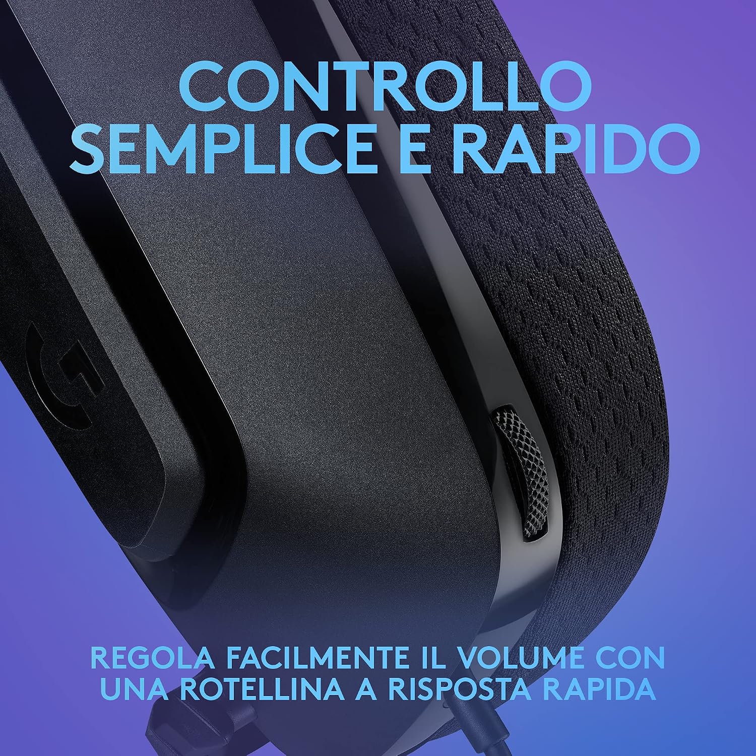 Detalle 2 de Logitech G G335: cuffie cablate gaming leggere con microfono flip-to-mute e comfort a lungo termine