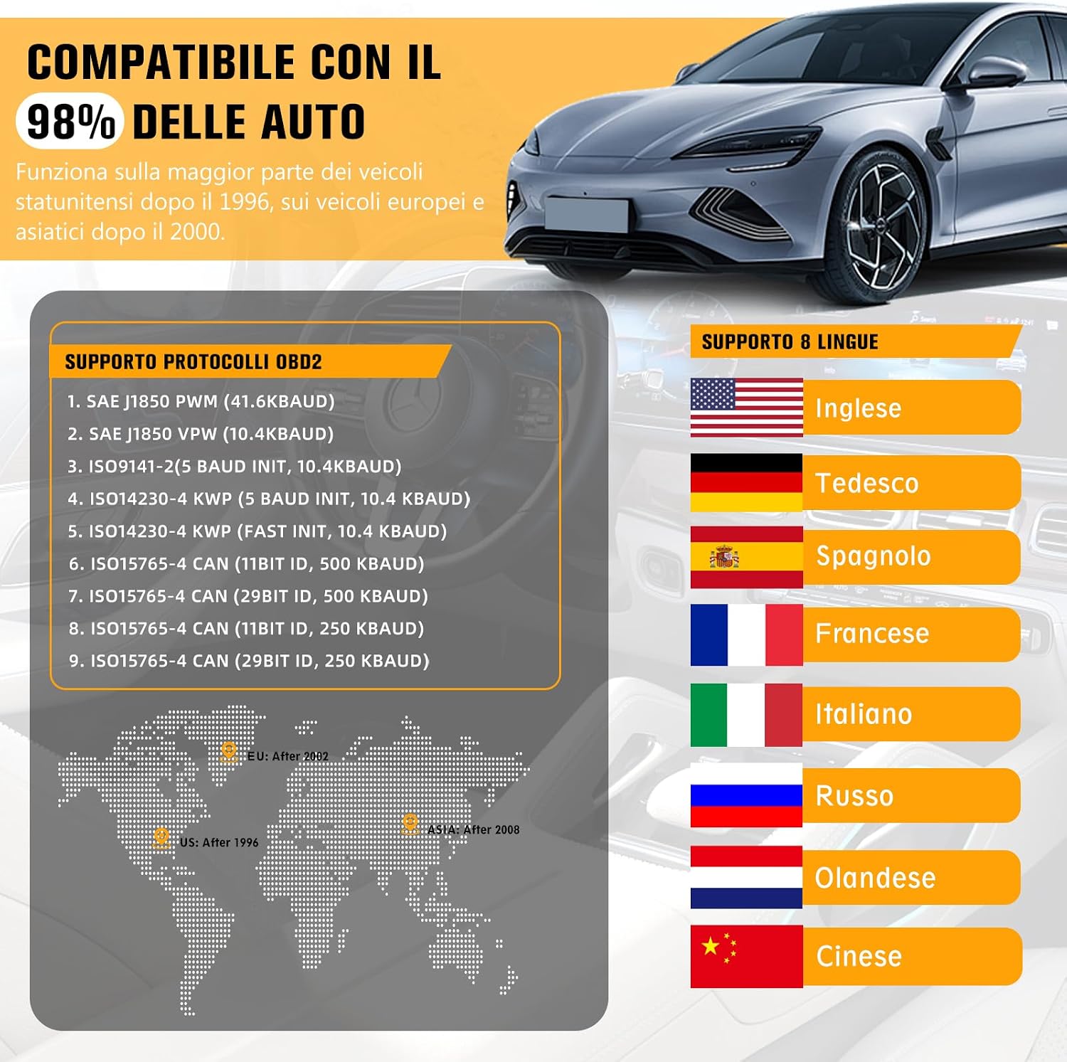 Thumbnail 5 de OBD2 Auto Diagnosi Scanner diagnostico OBD2 per auto