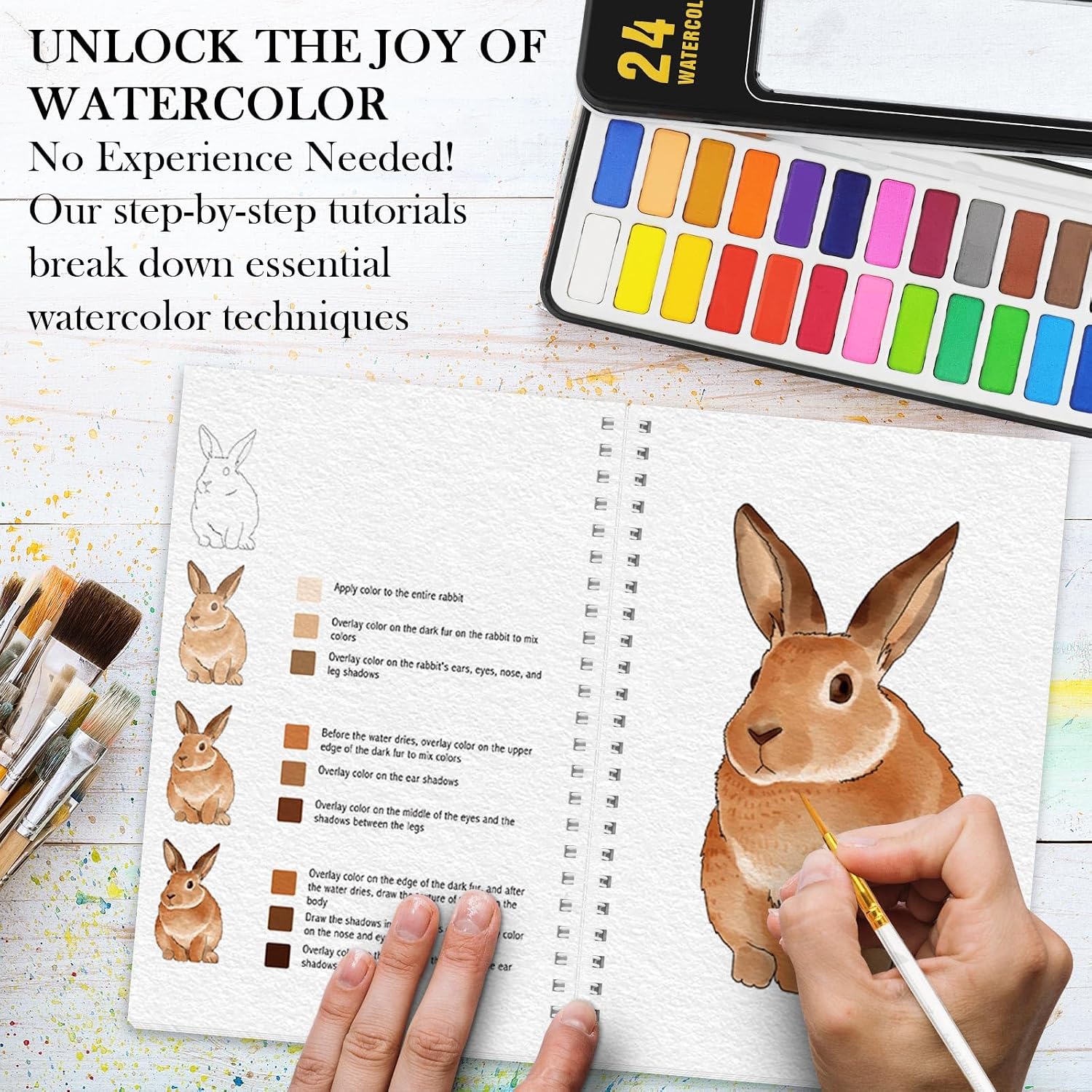 Thumbnail 3 de Watercolor Workbook Kit, 36 Pages