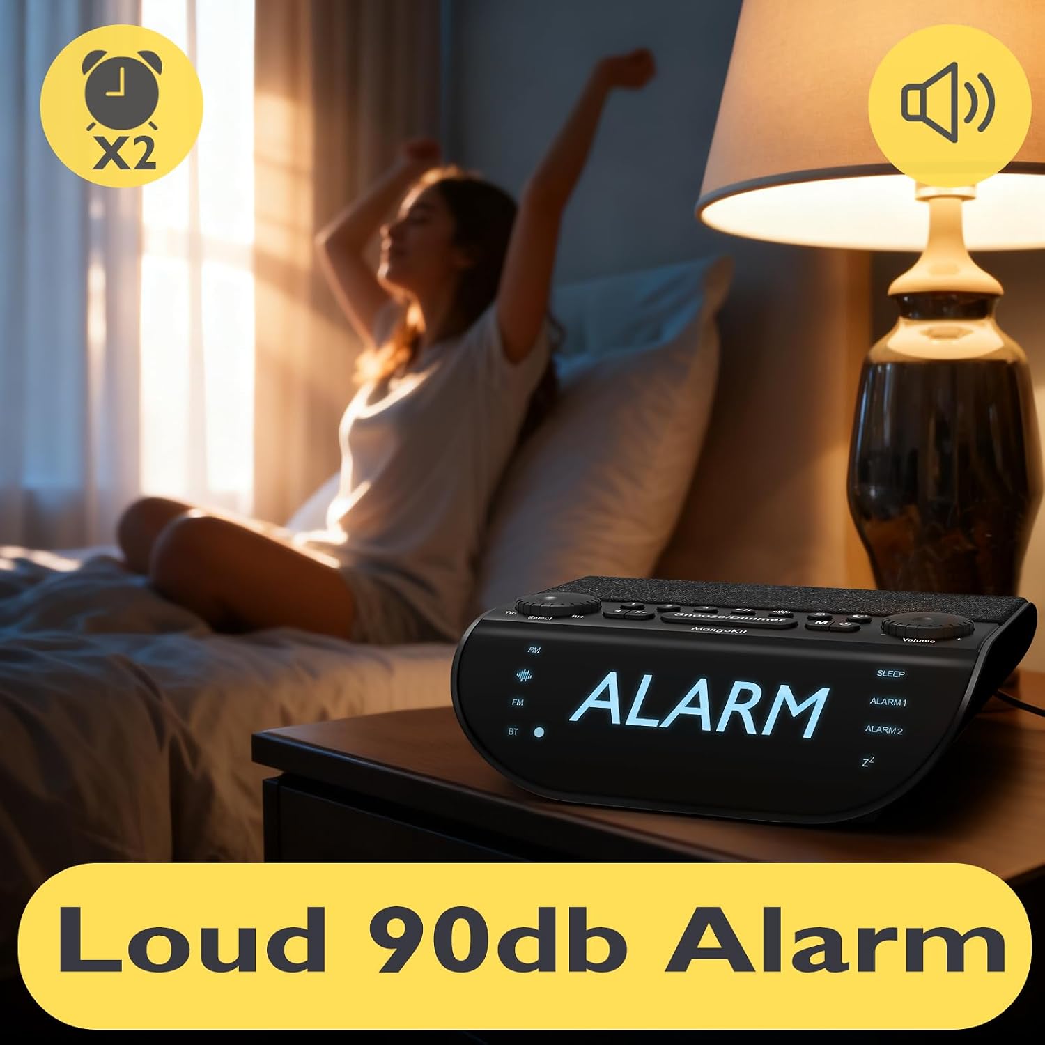 Detalle de MangoKit UP-Max FM Alarm Clock 90dB