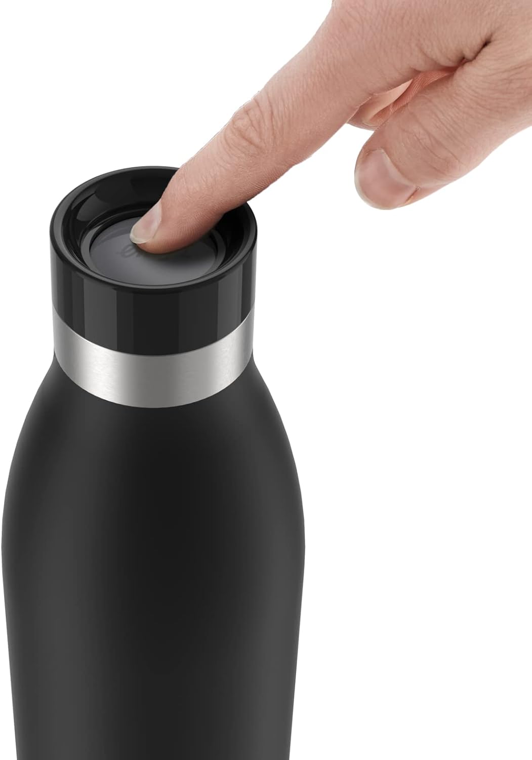 Thumbnail 5 de Emsa Bludrop Isolier-Trinkflasche 1 Liter – 100% dicht, Quick-Press-Verschluss, 360° Trinkgenuss, Edelstahl, Schwarz