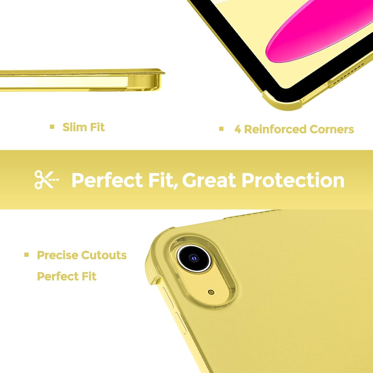 Detalle de ProCase Hülle für iPad A16 11 Generation 2025 und iPad 10. Generation 2022 – Ultraleichtes Hartcase mit Wake/Sleep, Gelb