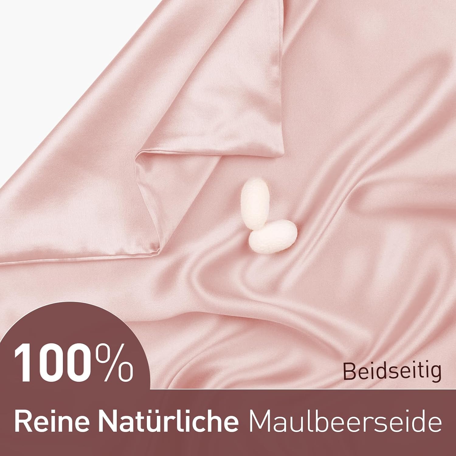 Thumbnail 1 de Joyhabit Seidenkissenbezug 80x80 „Lotus“ (16MM) aus 100% Bio-Maulbeerseide