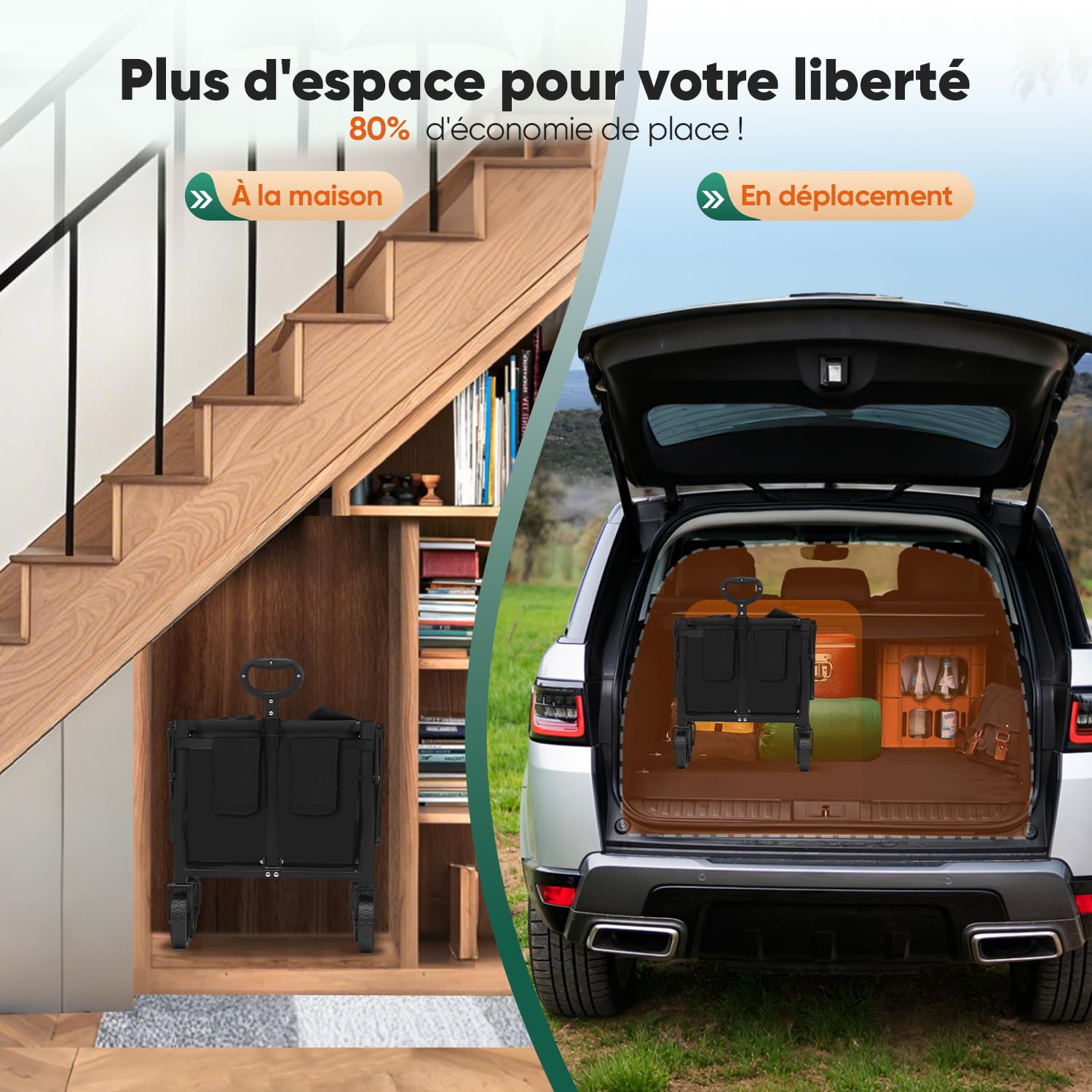 Thumbnail 4 de Sekey Chariot Pliable 60L 80 kg Noir
