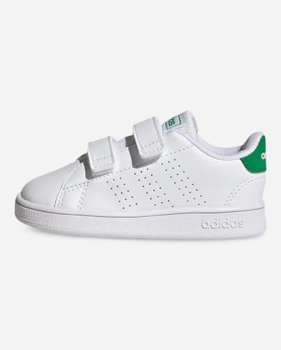Thumbnail 8 de Adidas Mixte Bébé Advantage Lifestyle Court Two Hook-And-Loop – Cloud White / Green / Core Black, 26 EU