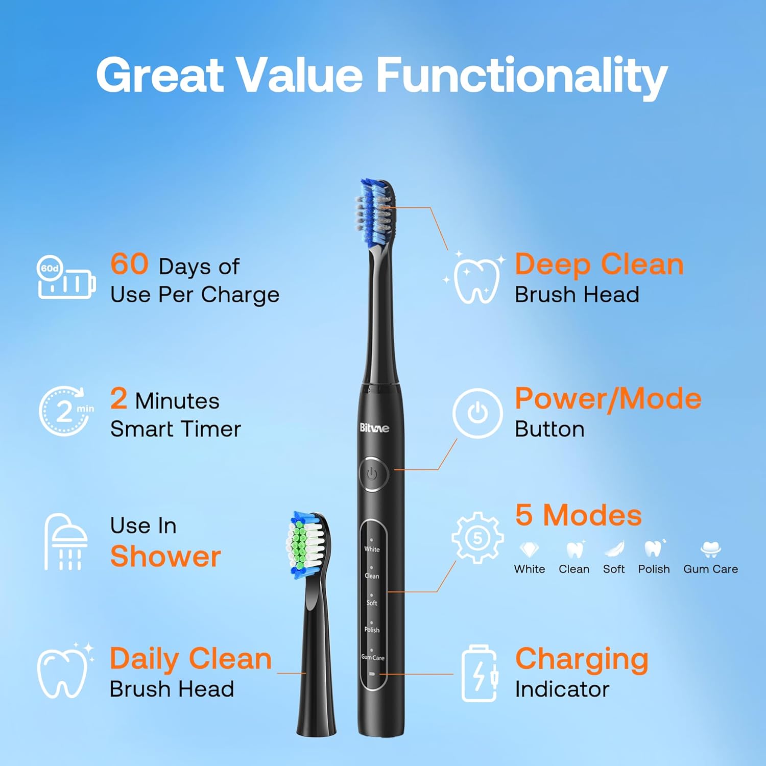 Detalle 2 de Bitvae ADA Accepted Electric Toothbrush 60-Day