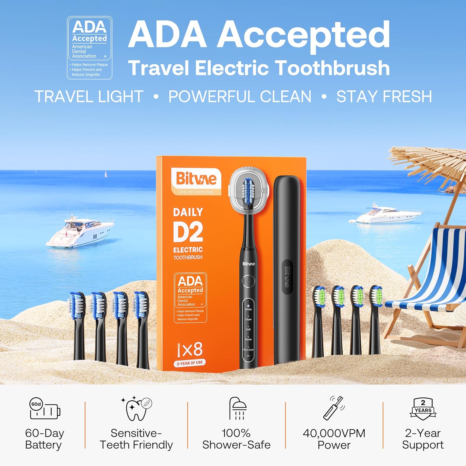 Detalle 2 de Bitvae ADA Accepted Electric Toothbrush 60-Day