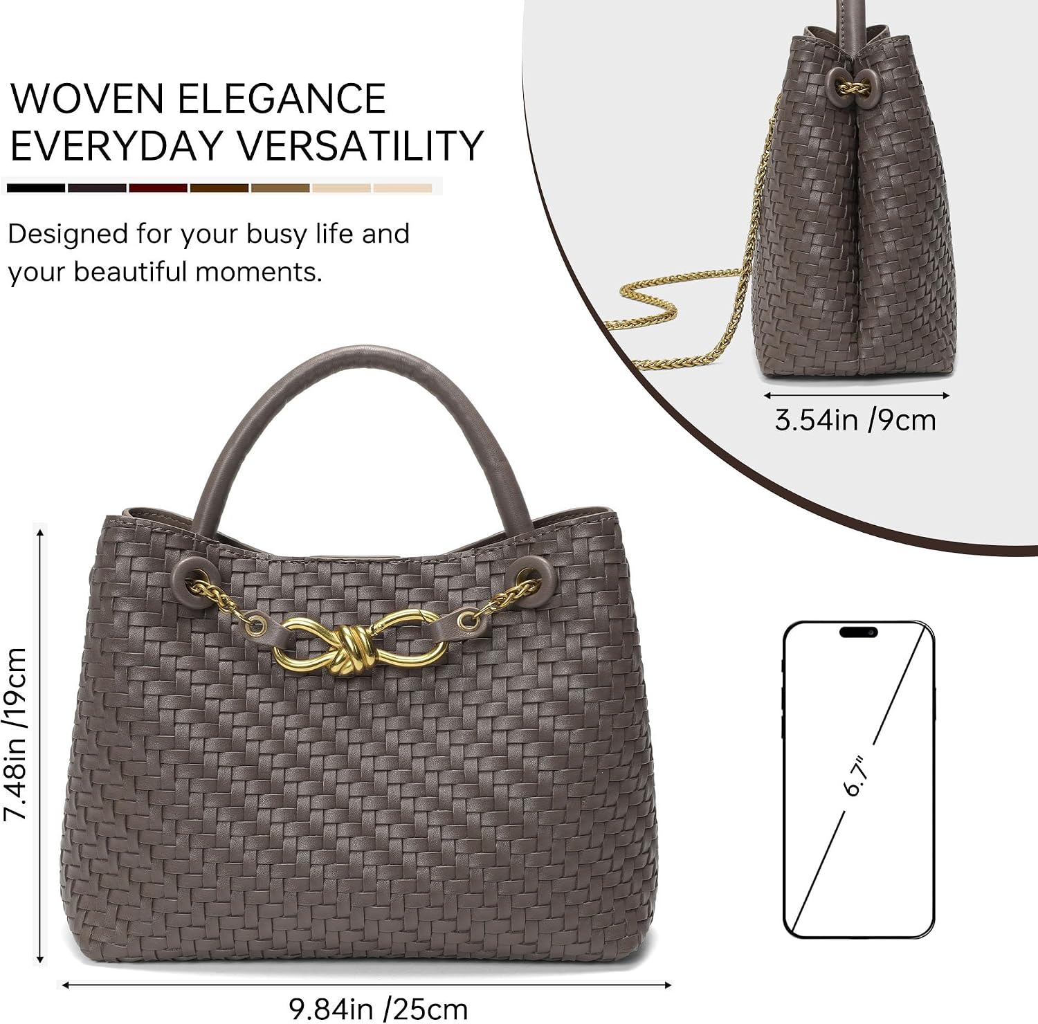 Detalle 2 de Kiss Sea Woven Faux Leather Purse