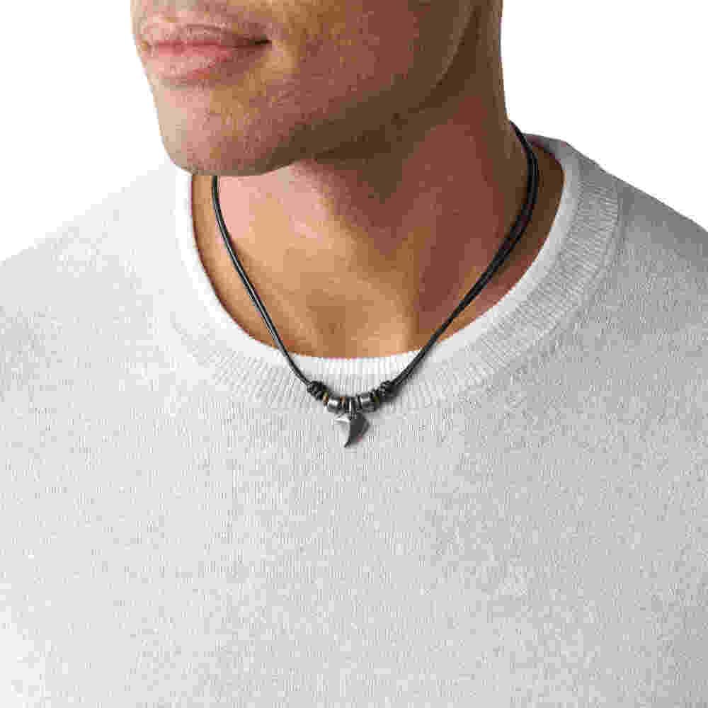 Thumbnail 1 de Fossil JF00899797 – collier homme vintage en cuir marron, finition mate