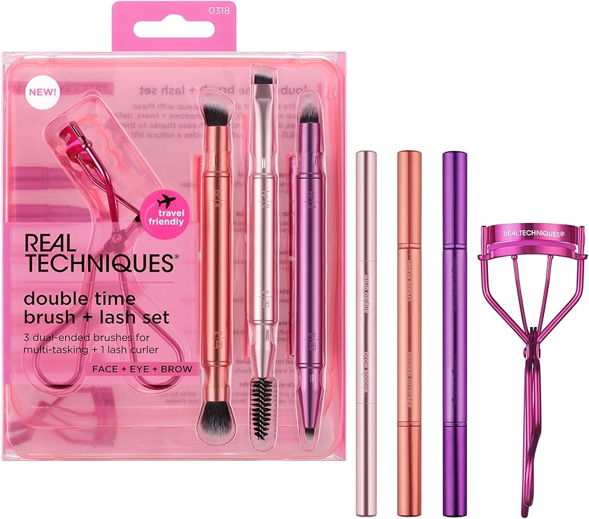 Real Techniques Double Time Brush + Lash set de 4 piezas 🎀