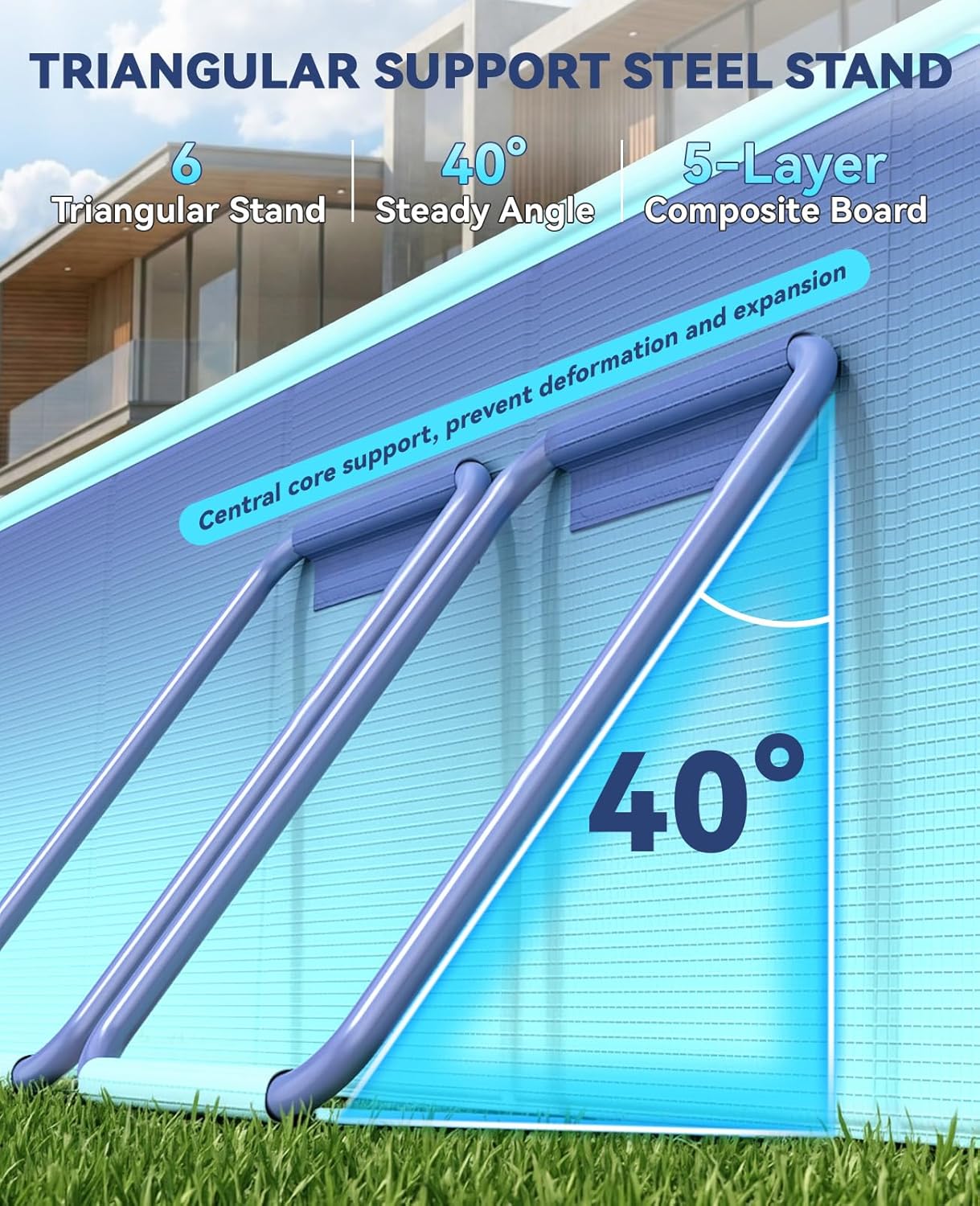 Thumbnail 4 de HeySplash Foldable Pool (78"×53"×19") Non-Inflatable Kiddie Pool for Backyard, Blue Whale