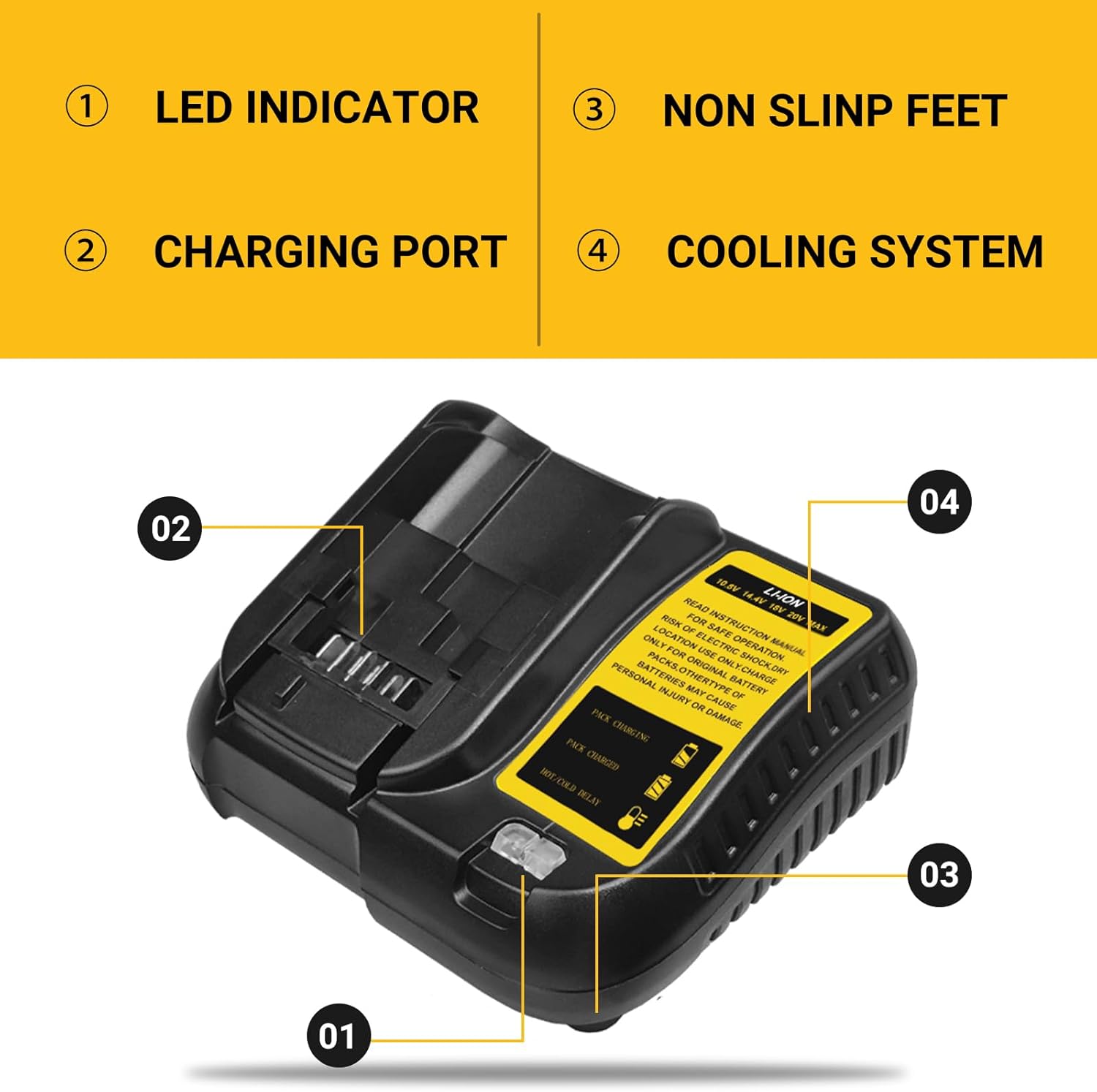 Detalle 2 de Kit sostituzione Dewalt 18V: 2 batterie 5000mAh + caricatore DCB107 con indicatore LED
