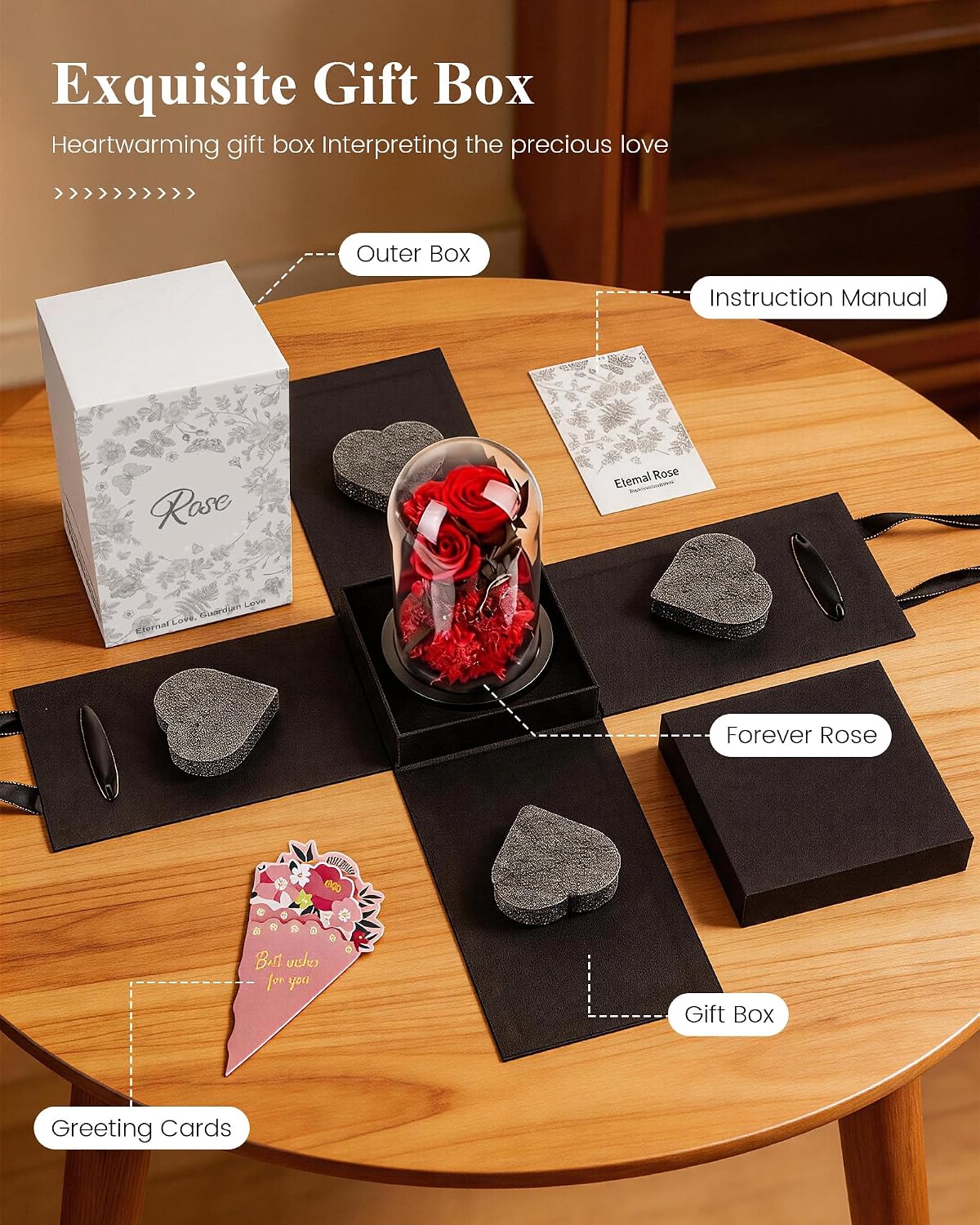 Thumbnail 4 de Agrul Valentines Day Flowers Forever Preserved Roses 2–3 yrs 🌹