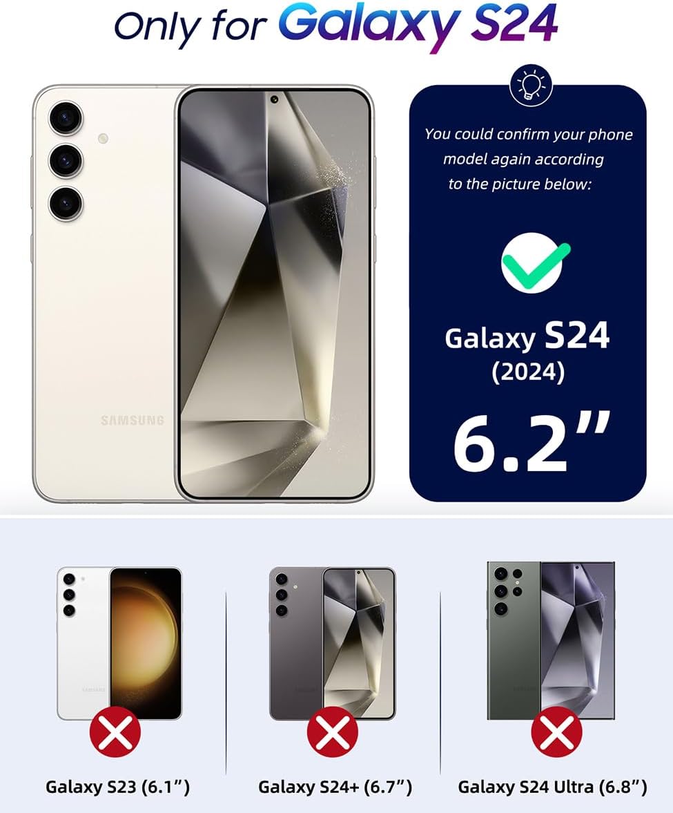 Detalle de OCASE Handyhülle für Samsung Galaxy S24 5G – Premium Leder Flip Hülle mit Kartenfächern, Magnetverschluss und Standfunktion (Pink)