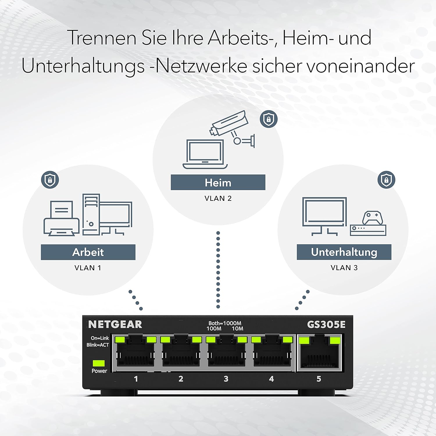 Detalle de NETGEAR GS305E Managed Switch 5 Port Gigabit