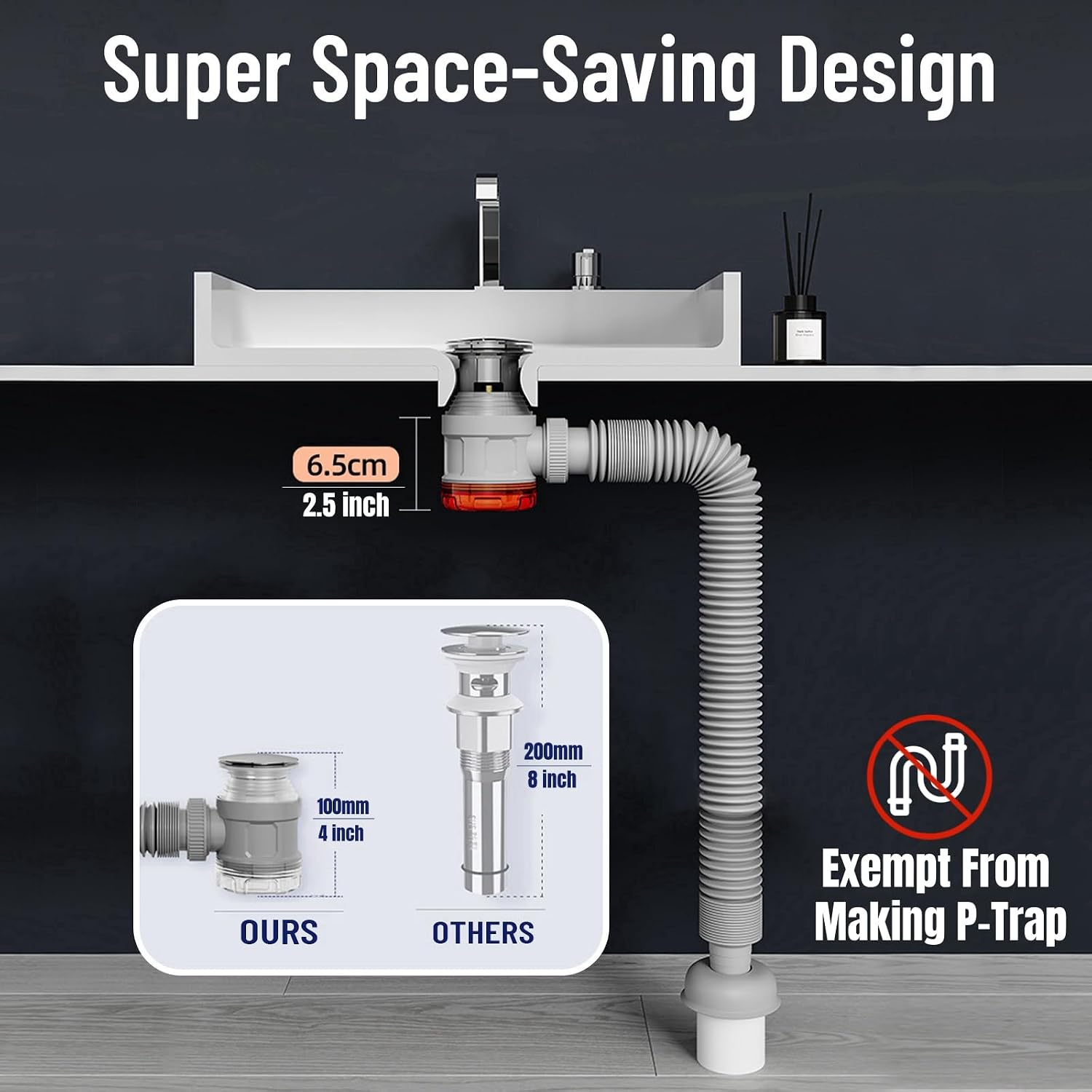 Detalle 2 de Bathroom Sink Drain Kit for 1-1/4-inch and 1-1/2-inch Drains