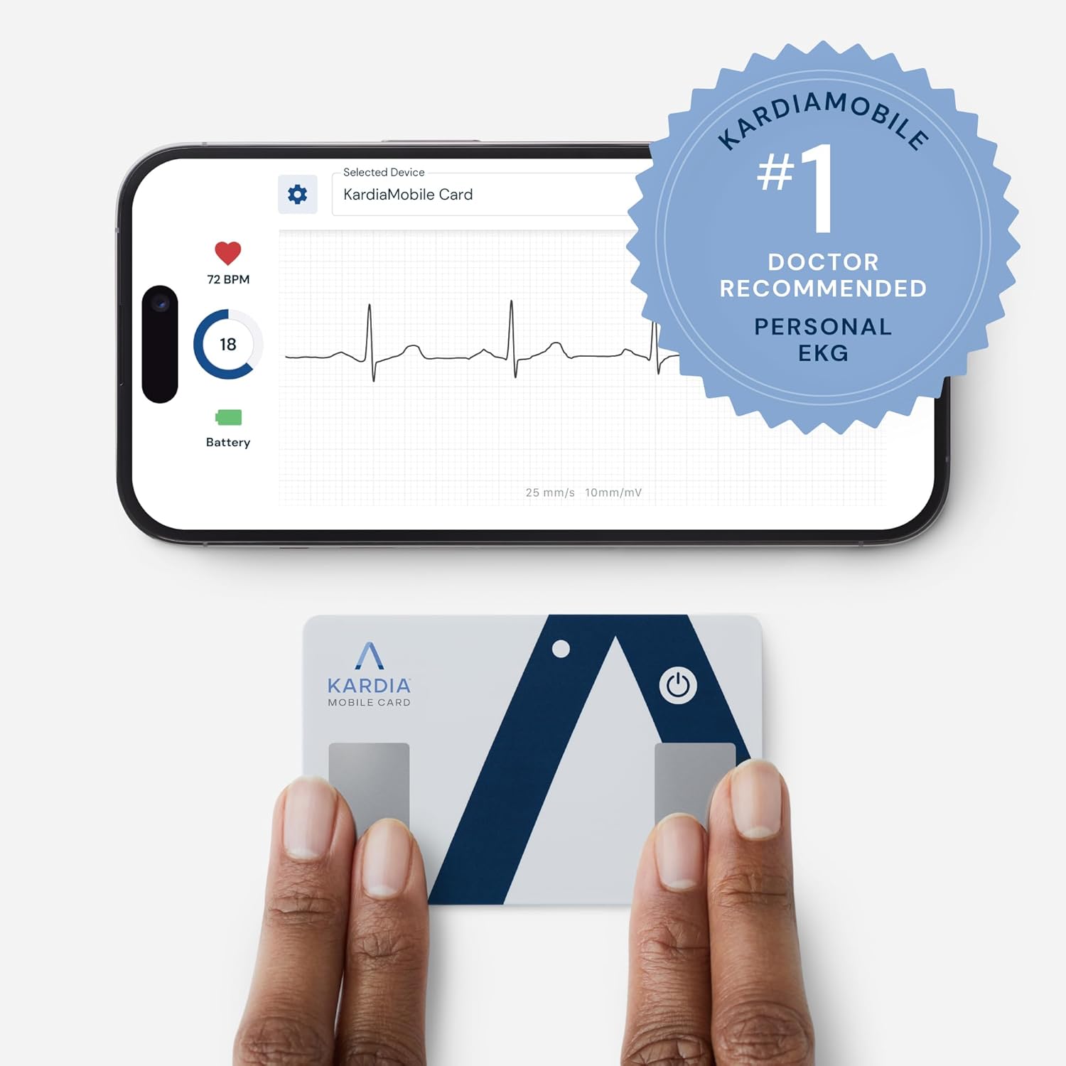Detalle de KardiaMobile personal EKG monitor, credit-card-sized