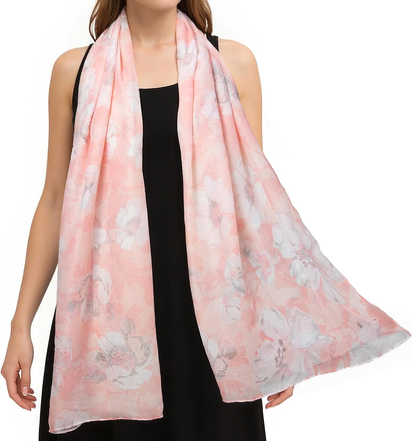 Detalle de RIIQIICHY foulard donna in poliestere 180x90 cm, grande e leggero: pashmina primaverile elegante