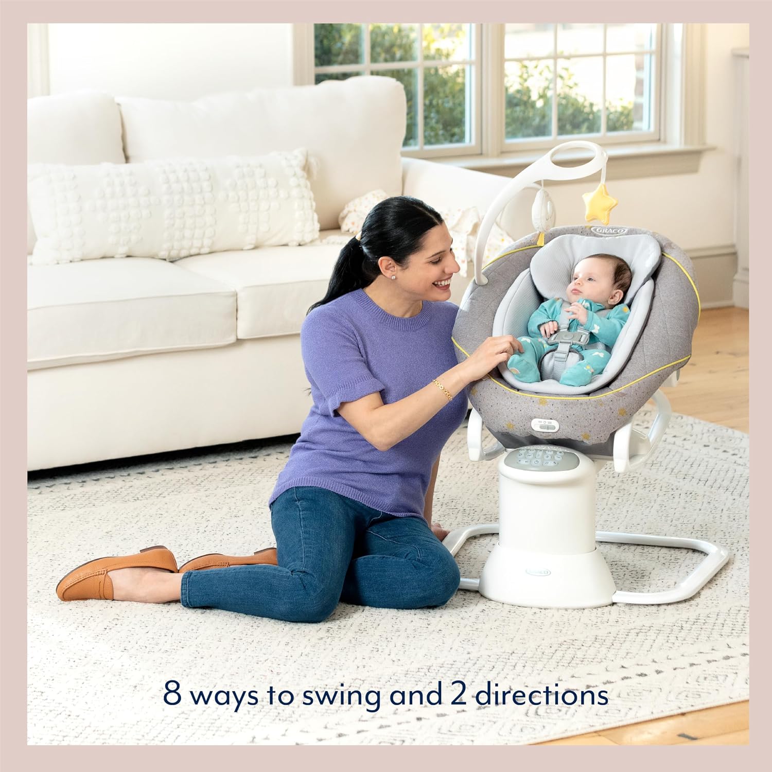 Detalle de Graco All Ways Soother 2-in-1 Baby Swing and Portable Rocker (Little Adventures) – Birth to 6 Months