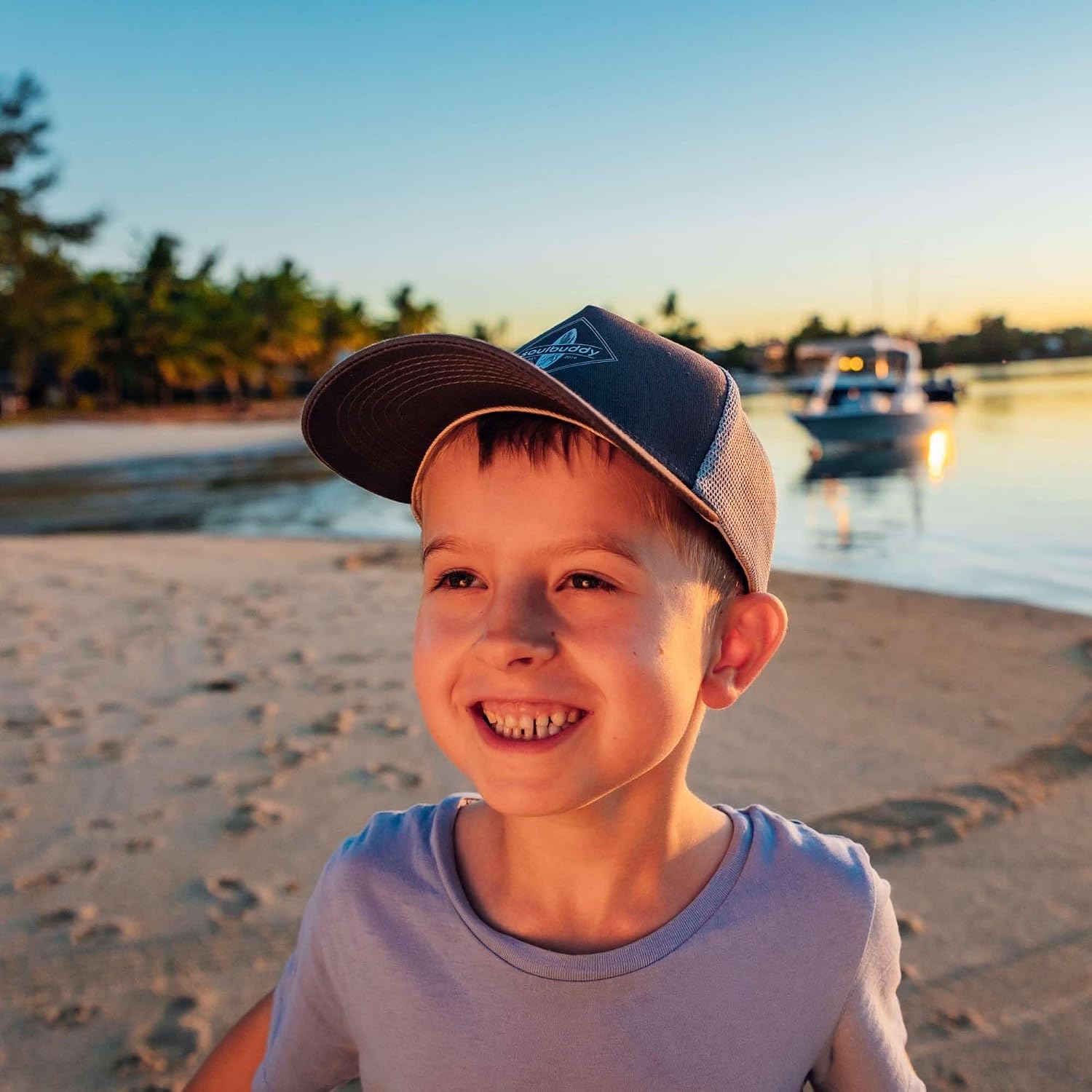 Detalle 2 de Soulbuddy Baseball Trucker Cap – 2er Partnerlook-Set für Vater–Sohn bzw. Mutter–Tochter
