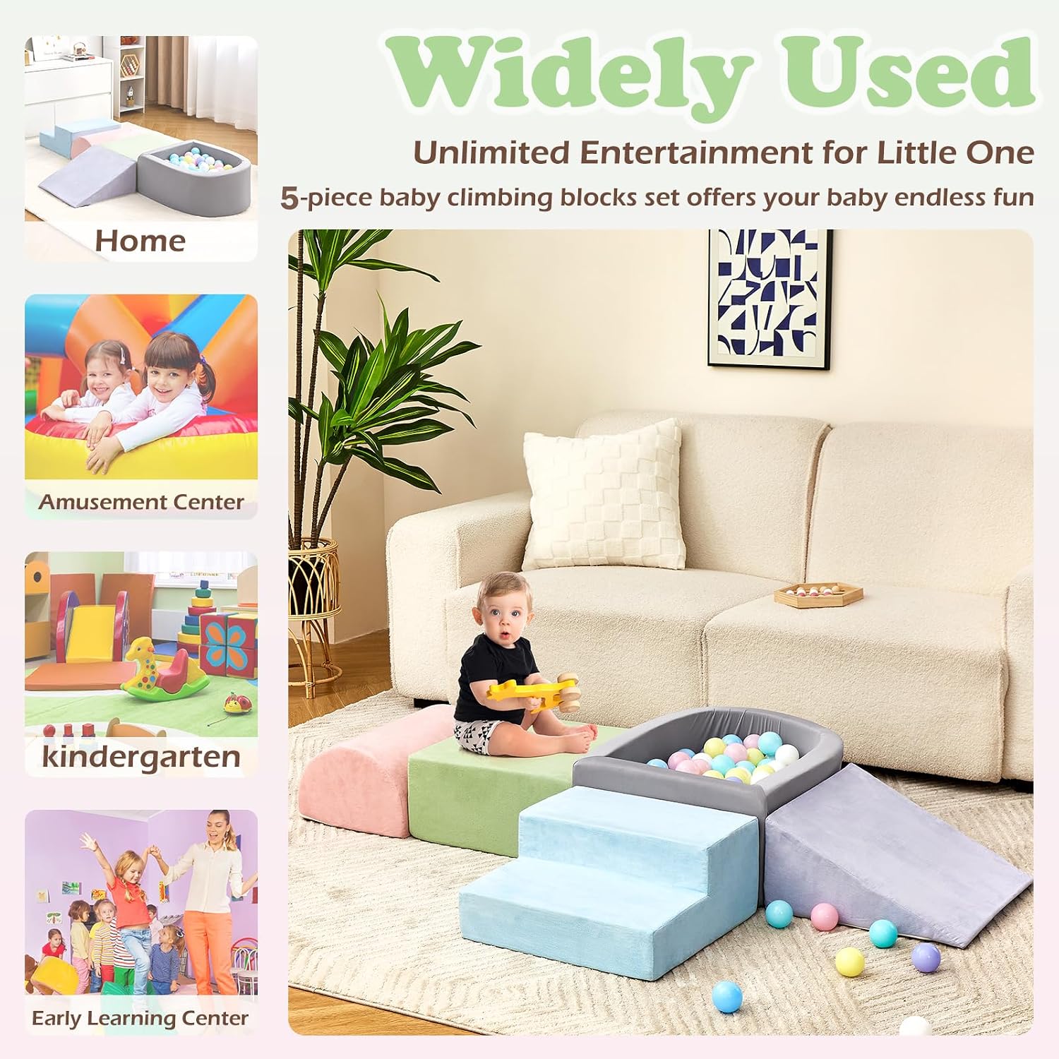 Thumbnail 6 de Foam Climbing Blocks 5-Piece Toddler Play Set