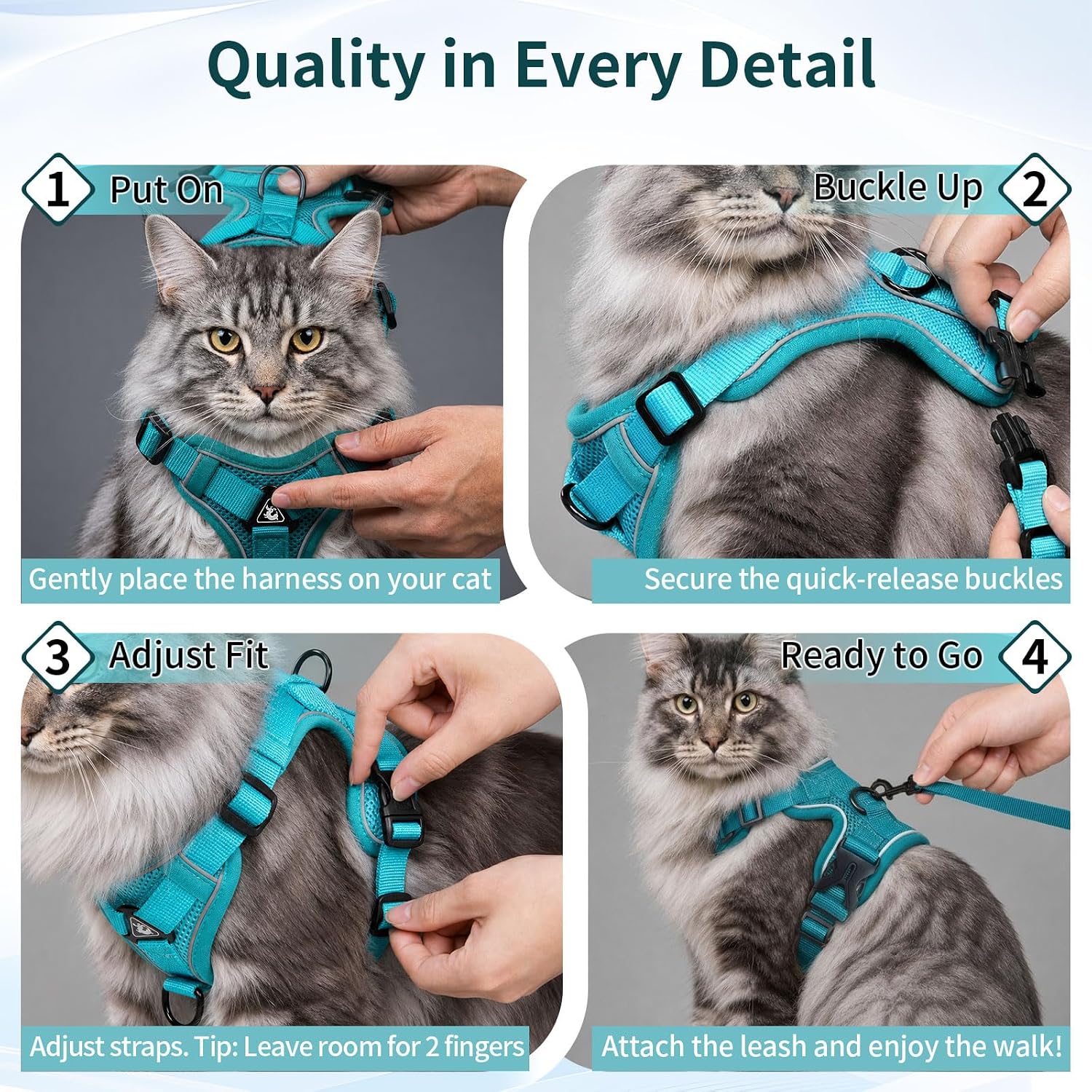 Detalle de Cat and Small Dog Harness and Leash Set, XL