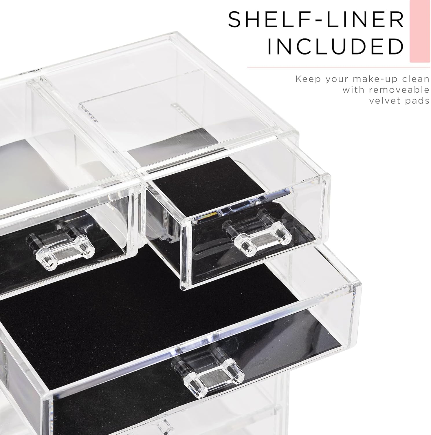 Thumbnail 5 de Sorbus Acrylic Makeup Organizer Set: 6-Drawer Vanity Storage for Cosmetics, Brushes, and Jewelry