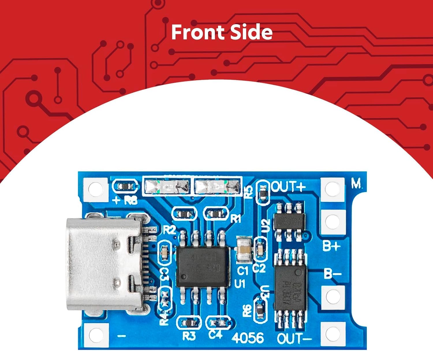 Detalle de AZDelivery modulo di ricarica TP4056 con USB Type-C e protezione per singola cella Li-Ion/LiPo