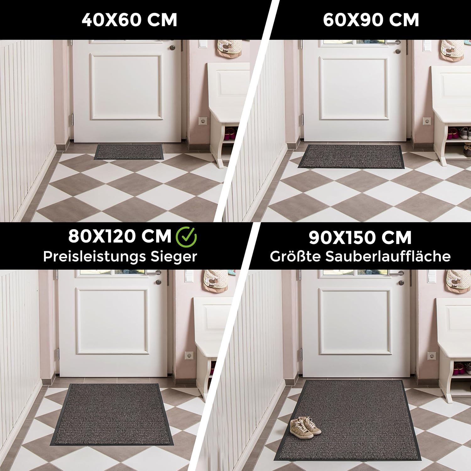 Thumbnail 3 de Carpet Diem Fußmatte, einfach sauber – rutschfeste Schmutzfangmatte für Innen & Außen 40x60 cm