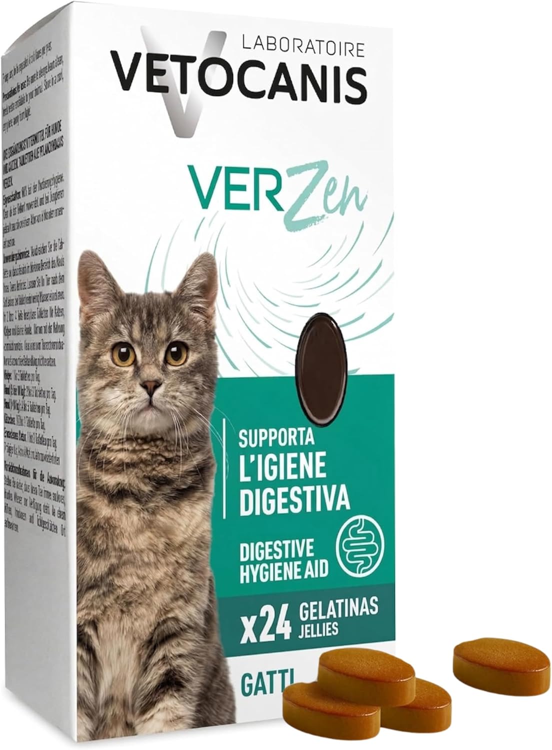 Detalle de Vetocanis Ô Naturel Bocconcini anti vermi per gatto – Snacking purificante a base di terra di Diatomee e zucca