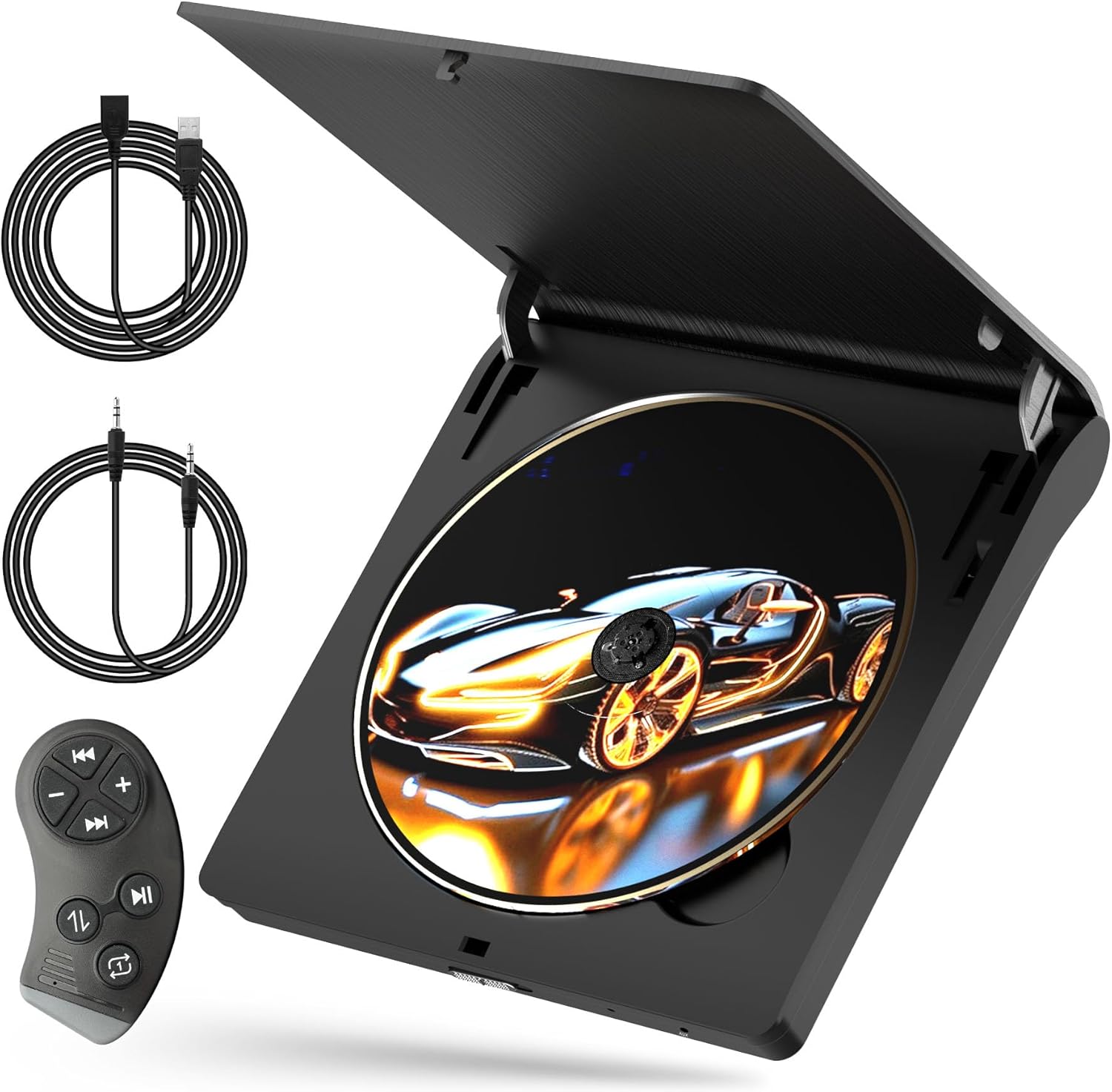 Homlab Externes CD-Laufwerk fürs Auto mit USB-Anschluss (inkl. 1 m USB-Verlängerungskabel) – für PKW/LKW