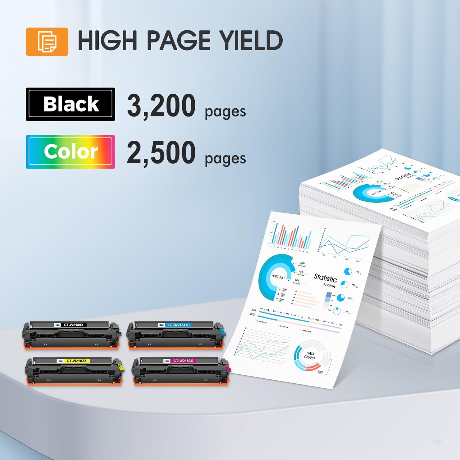 Detalle de Cool Toner 218X 4-Pack Compatible Toner Cartridges with Chip, Black and Color