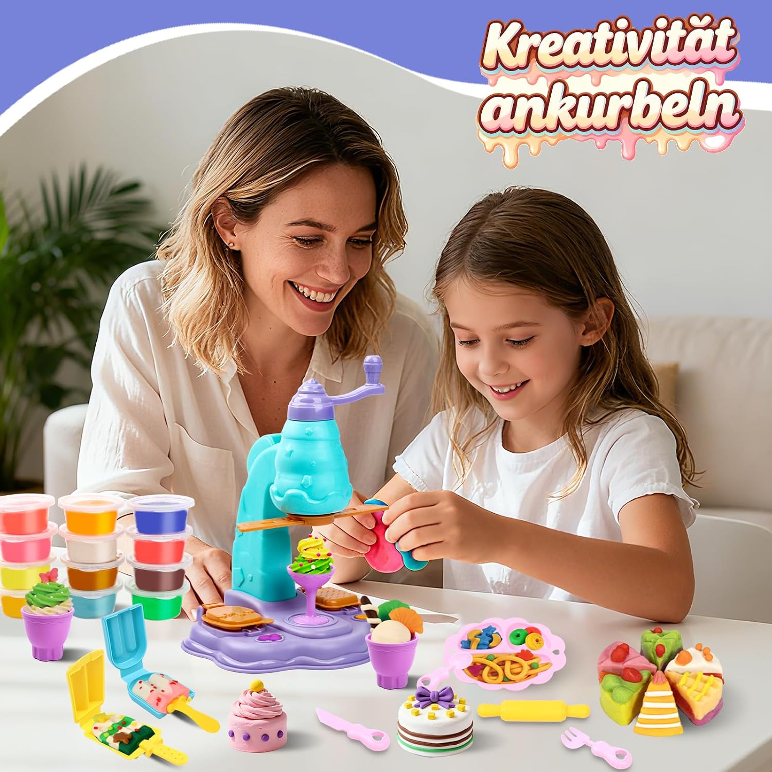 Thumbnail 4 de JoiTale Knete Set für Kinder – 42-teiliges Eiscreme-Set mit Knete-Zubehör (für 3–10 Jahre)