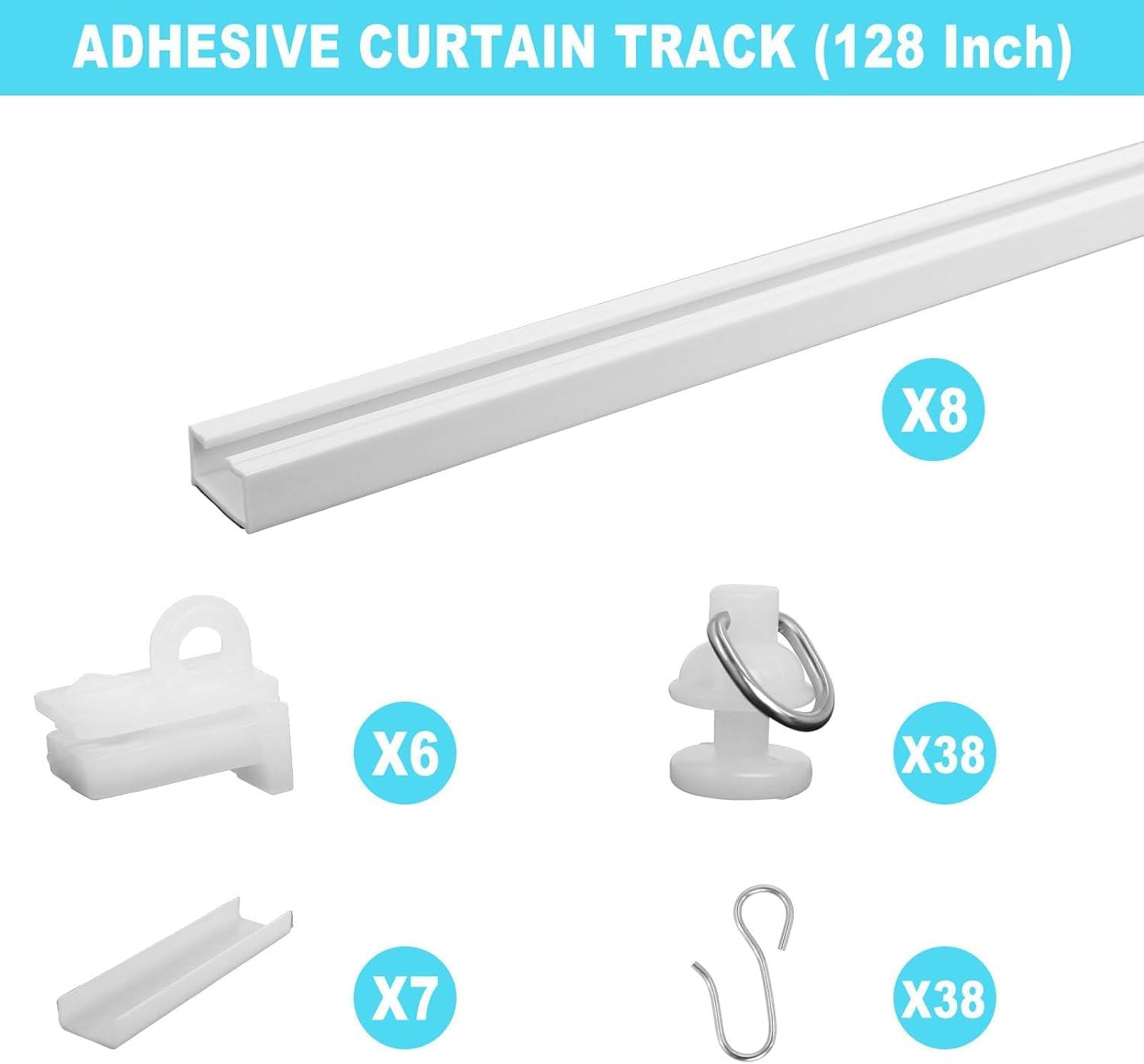 Thumbnail 1 de Rails à rideaux adhésifs de 3,3 m – Rail sans perçage pour plafond et mur