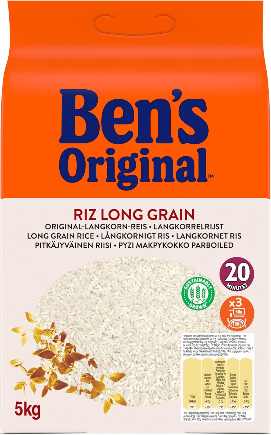 Detalle 2 de Bens Original Riz Long Grain Tradition 5kg