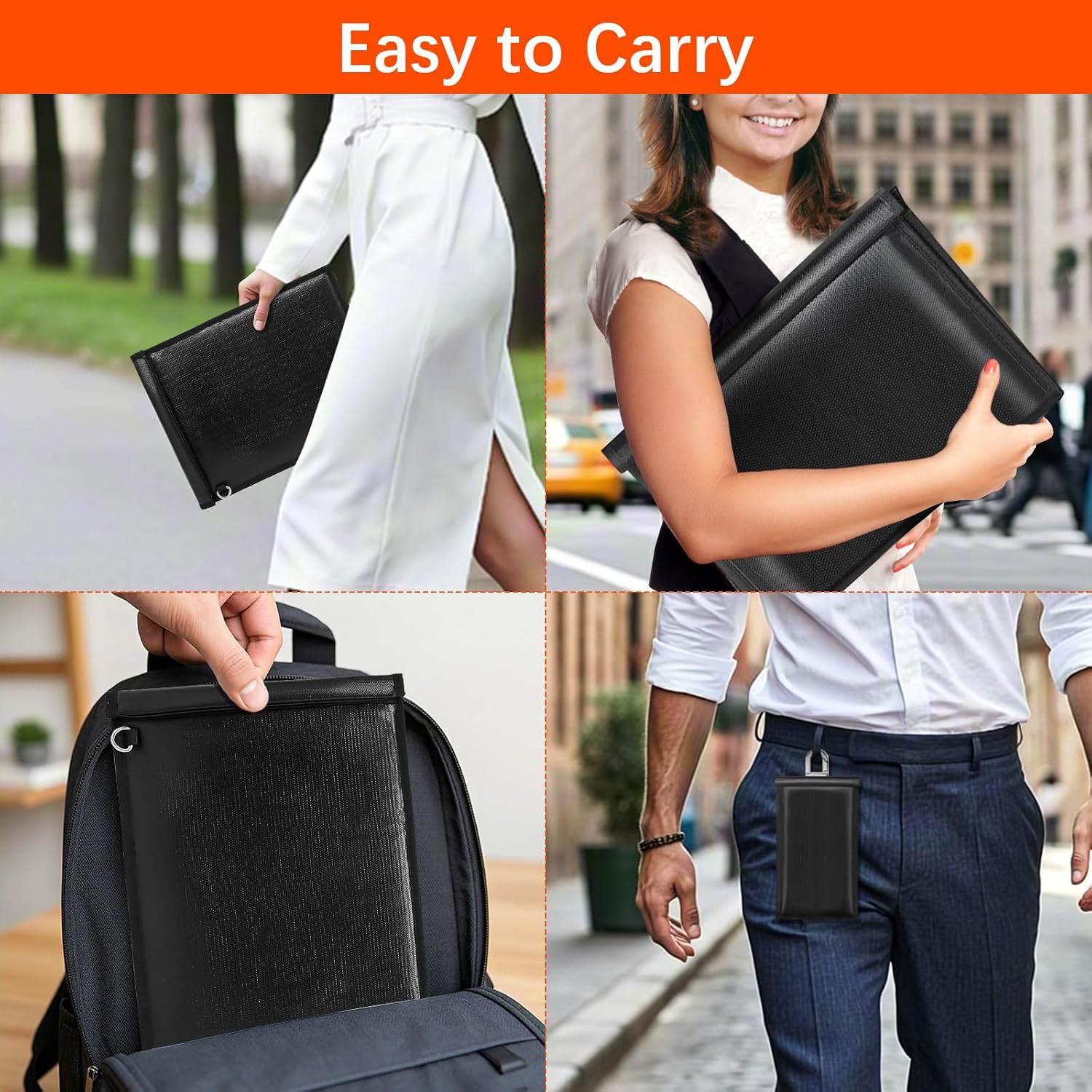 Thumbnail 6 de Inaepeak Sacs Faraday grande cage Faraday antivol – protection RFID/EMP pour téléphones, ordinateurs et clés