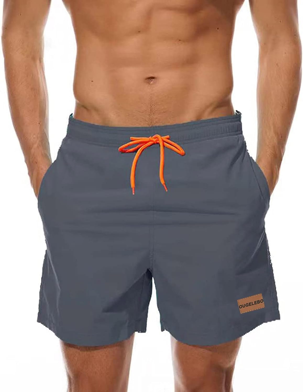 Detalle de Ougelebo Badehose Herren mit Reißverschlusstasche – Schnelltrocknend, mesh-Innenfutter, elastischer Bund