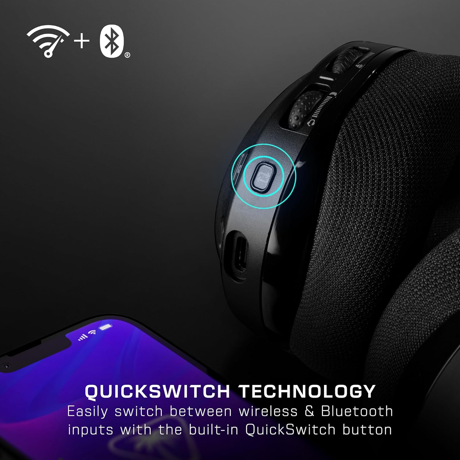 Thumbnail 2 de Turtle Beach Stealth 600 PC kabelloses Gaming-Headset mit Bluetooth, 80 Std. Akku und 50-mm-Treibern (PC/PS5/PS4) – Schwarz