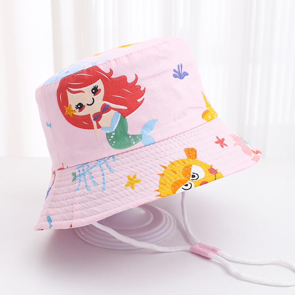 Detalle de XYIYI Unisex Baby- und Kinder-Sonnenhut für 1–8 Jahre (aus Baumwolle, verstellbar)