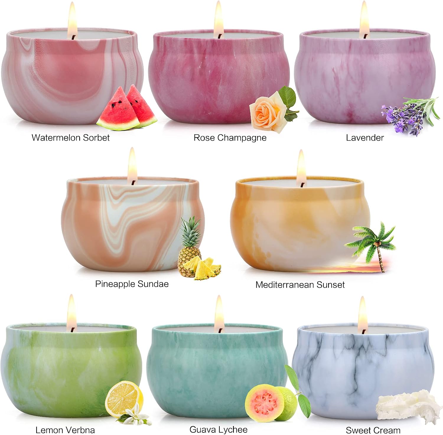 Detalle 2 de Yming Velas Perfumadas Decorativas Juego de 8 🕯