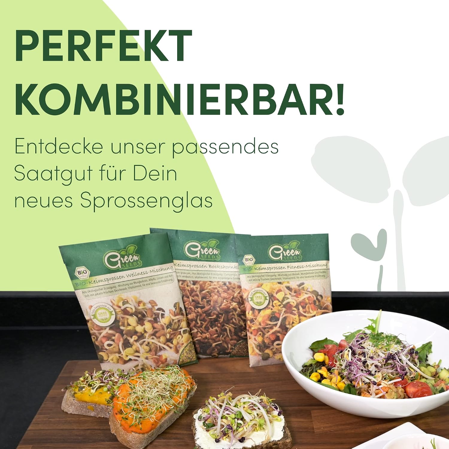 Thumbnail 6 de Sprossenzauber Sprossenglas 2er Set 500 ml – Keimglas 🌱