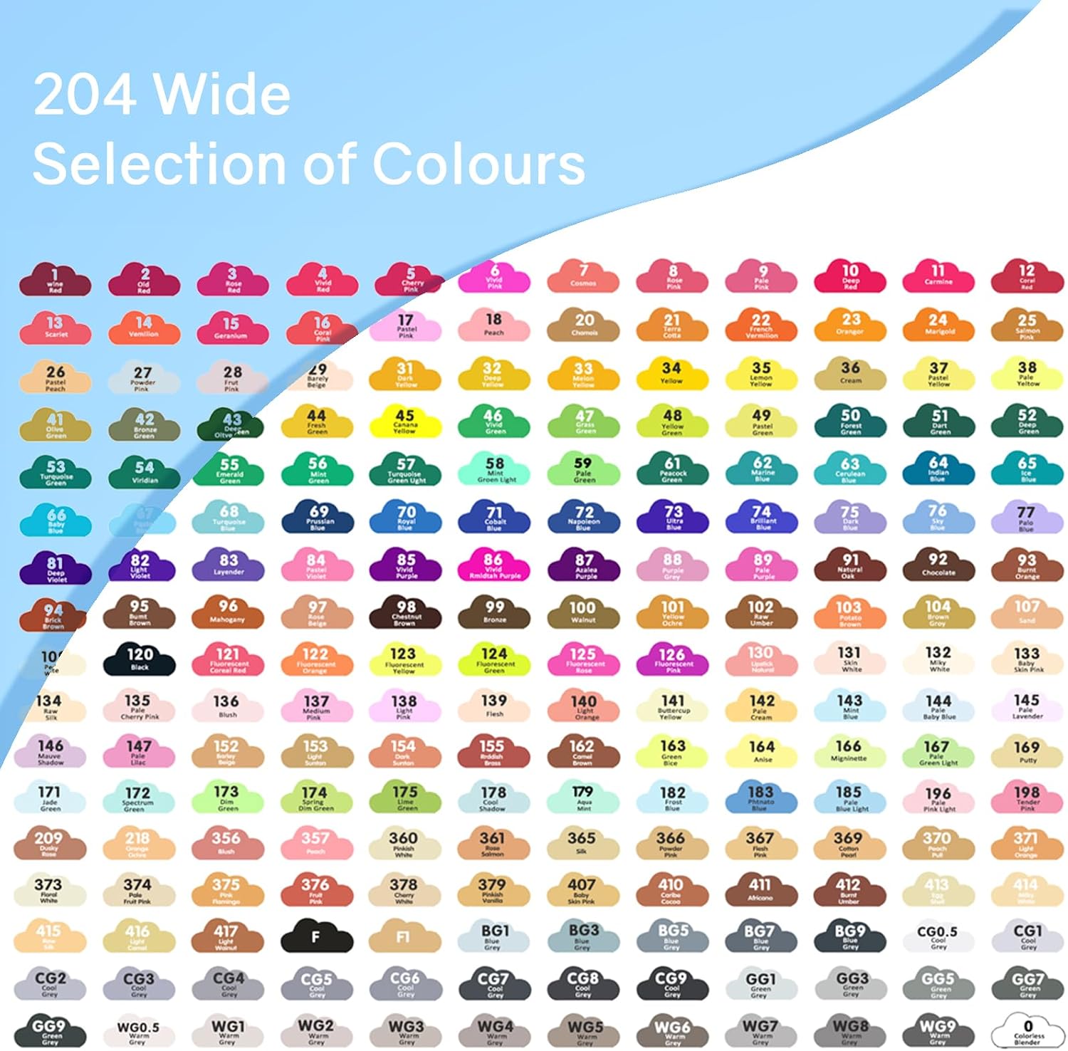 Thumbnail 2 de Vokiuler 204 Colours Alcohol Pens Set with App – dual-tip alcohol markers in a carry case