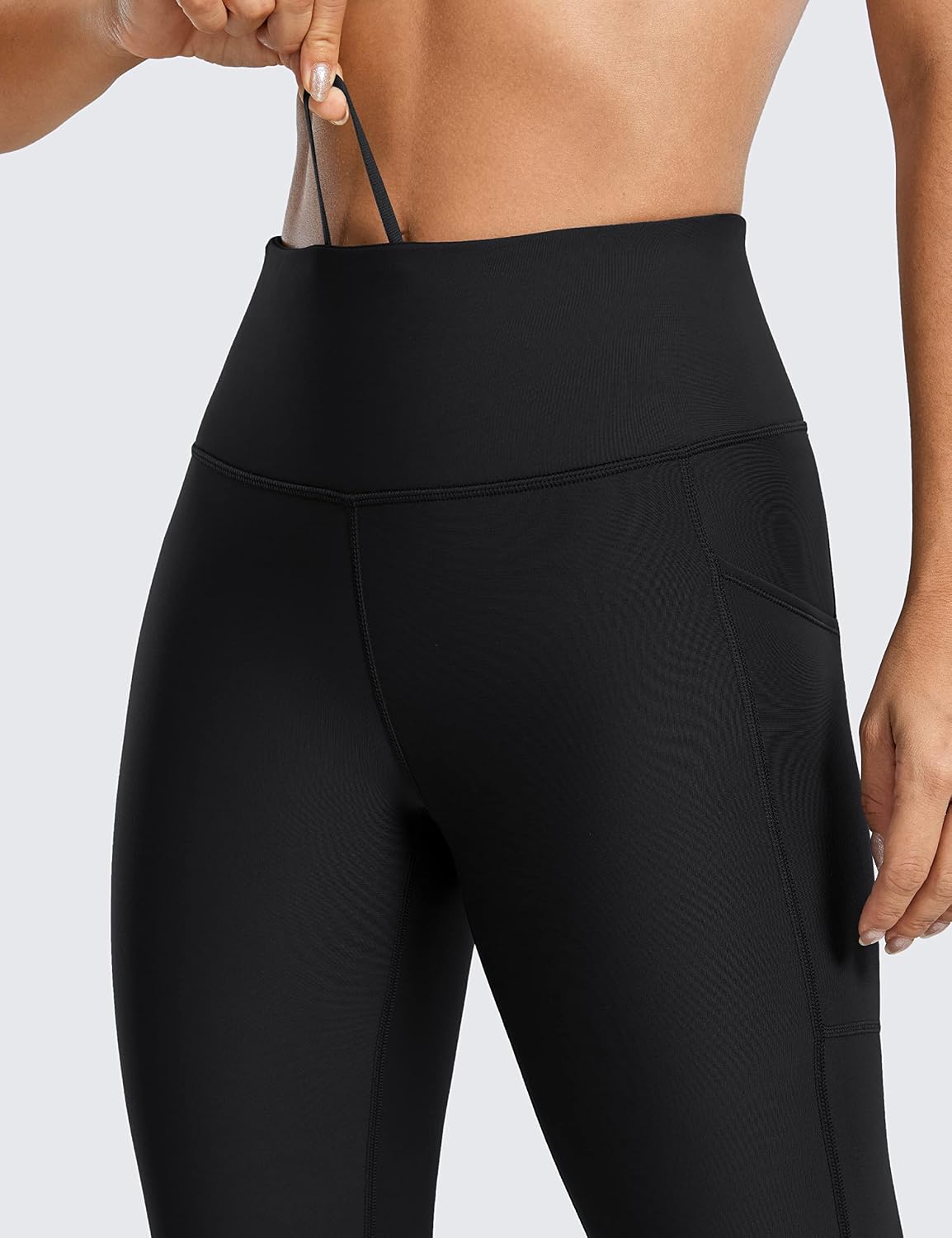 Detalle de CRZ YOGA Leggings termici donna alto giro vita con tasca 64/71 cm