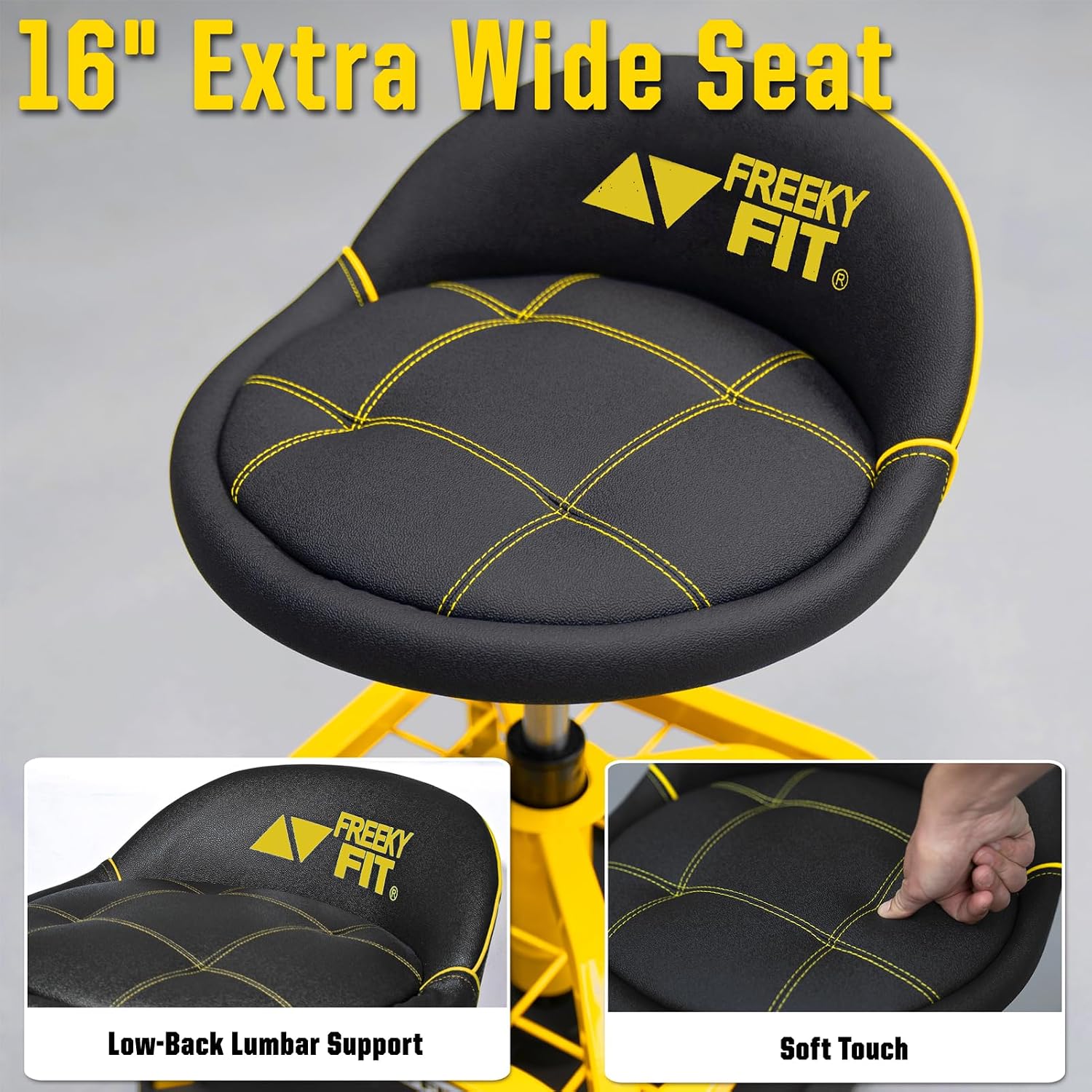 Detalle 2 de FreekyFit Rolling Shop Stool 330 lbs