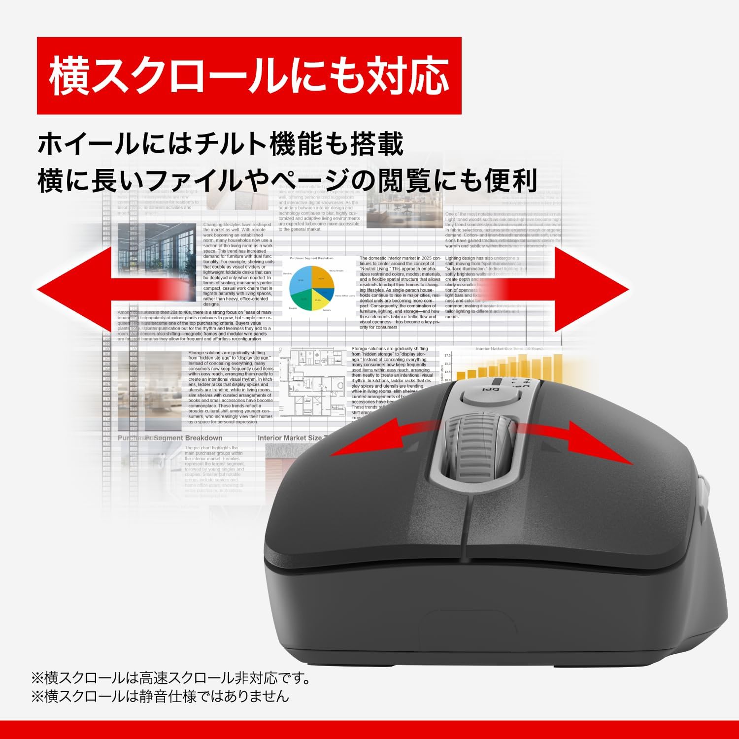 Detalle de バッファロー BSMBB705BK Bluetooth・ワイヤレスマウス 静音・チルトホイール・5ボタン