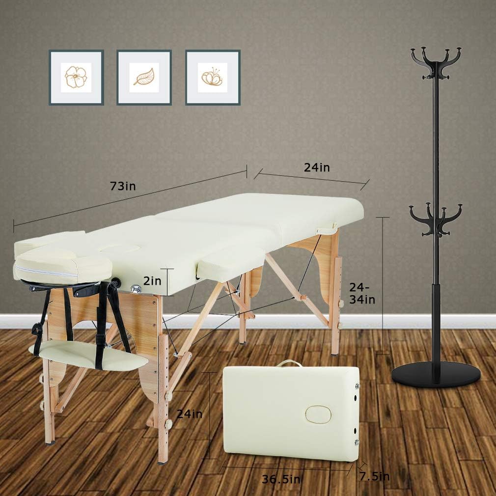 Thumbnail 6 de BestMassage Massage Table Massage Bed Spa Bed, 73-Inch Adjustable Folding Table